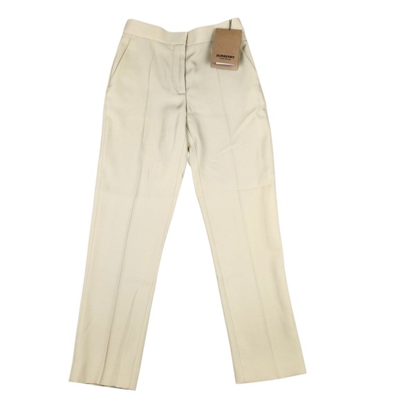 Burberry Pants‎ Womens Size 4 Tailored Tapered Wool Trousers In Honey New - Picture 1 of 13